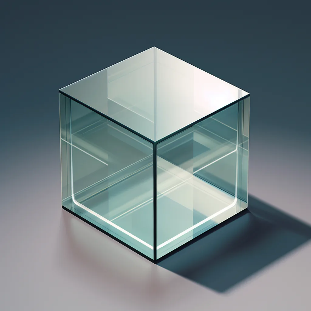 isometric, glass, clear, box --upbeta