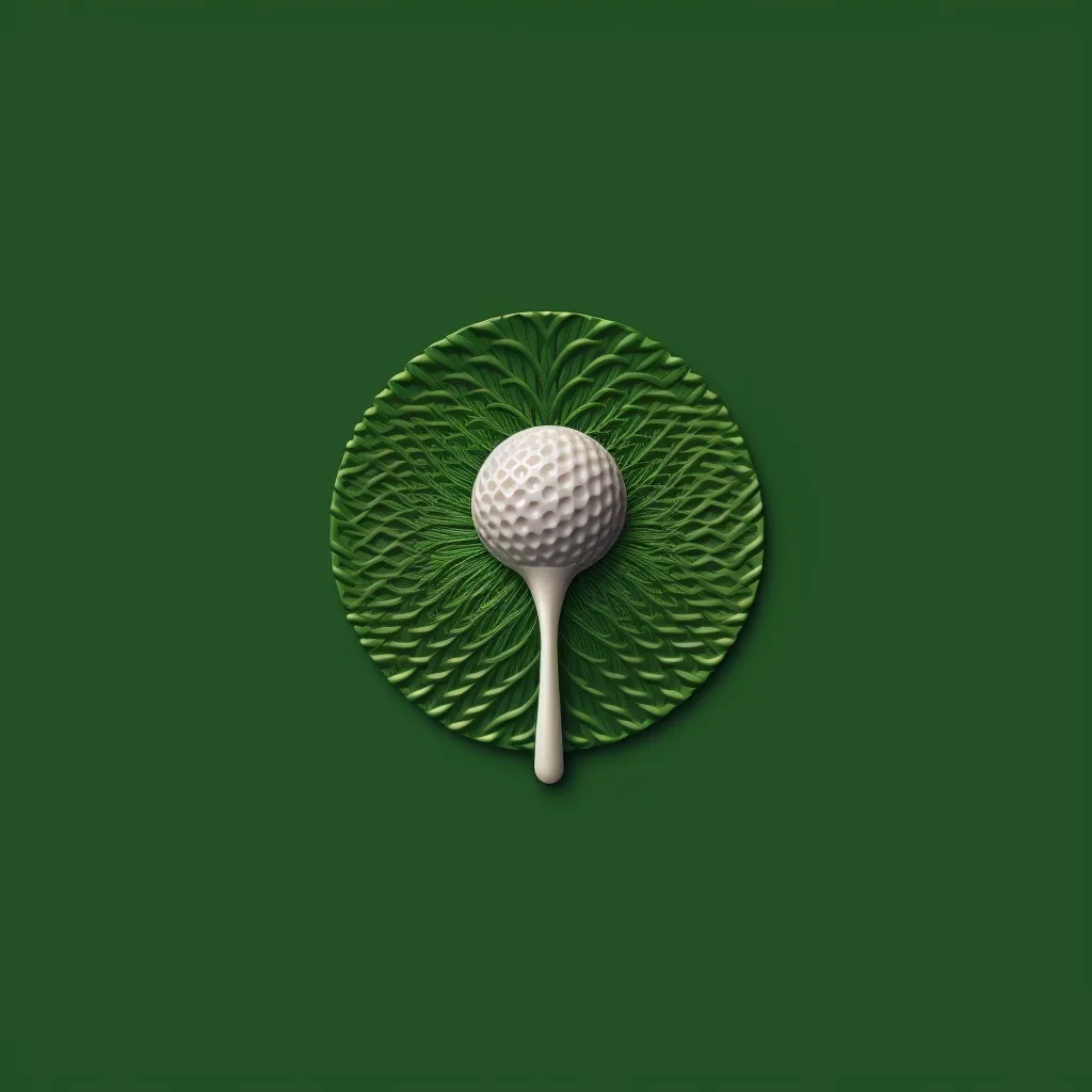 logo, simple shapes, green golf tee, guilloche pattern --upbeta