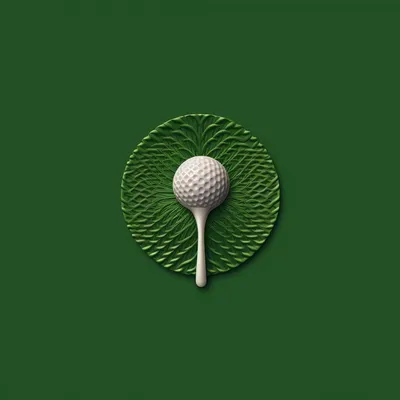 logo, simple shapes, green golf tee, guilloche pattern --upbeta