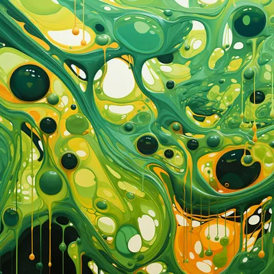 blobs of green, abstract --s 250