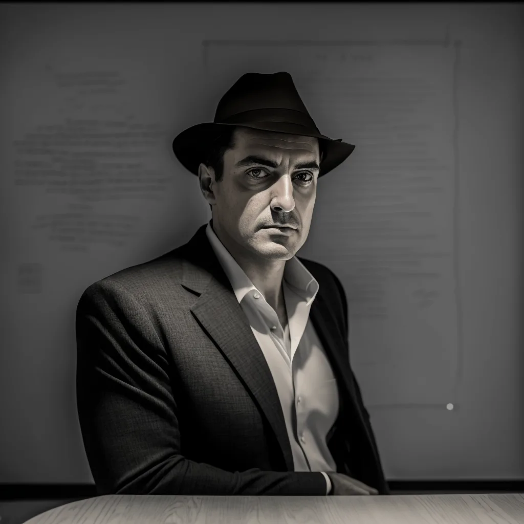 https://s.mj.run/taMwVkzhjCA mafia boss, film noir, hyper realistic photograph, portrait, --v 4