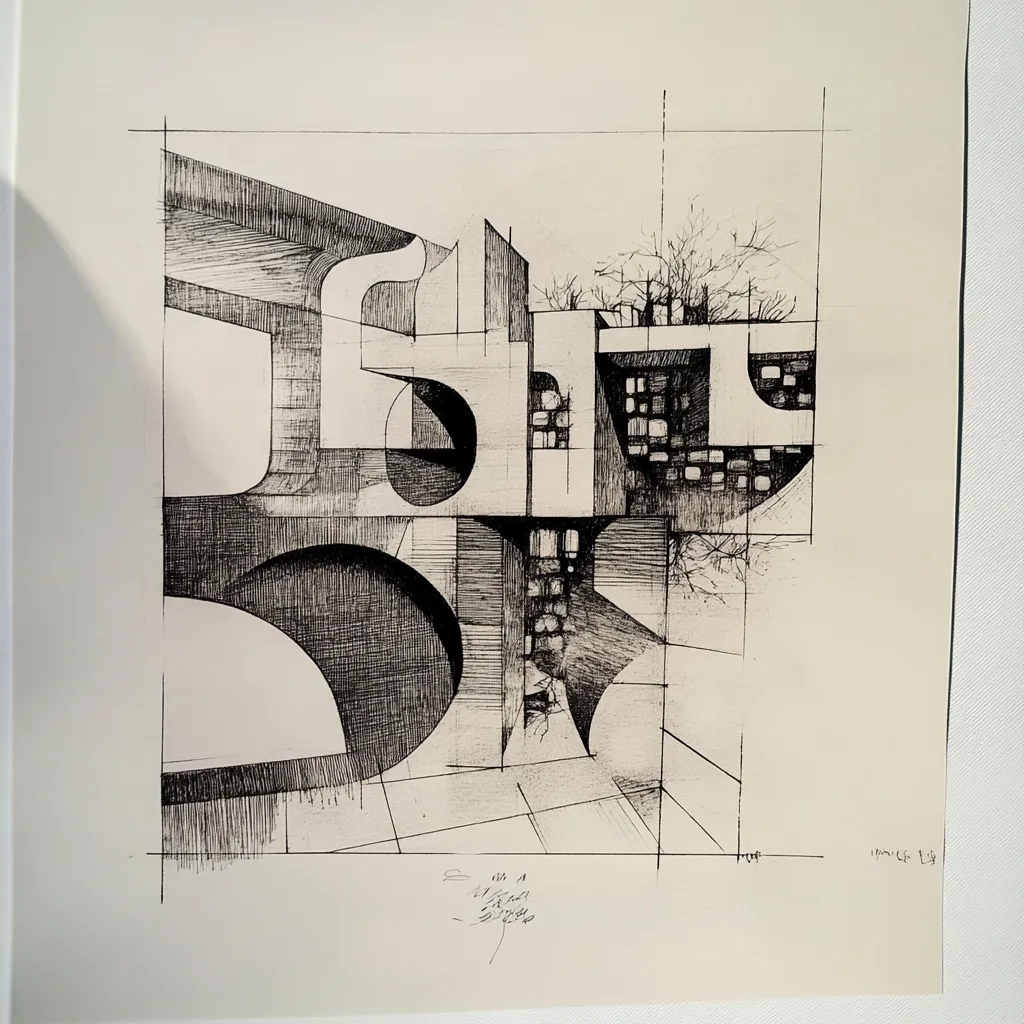 https://s.mj.run/xFzfOi-Z7Bg organic, abstract opportunity, Architecture drawing, simple shapes