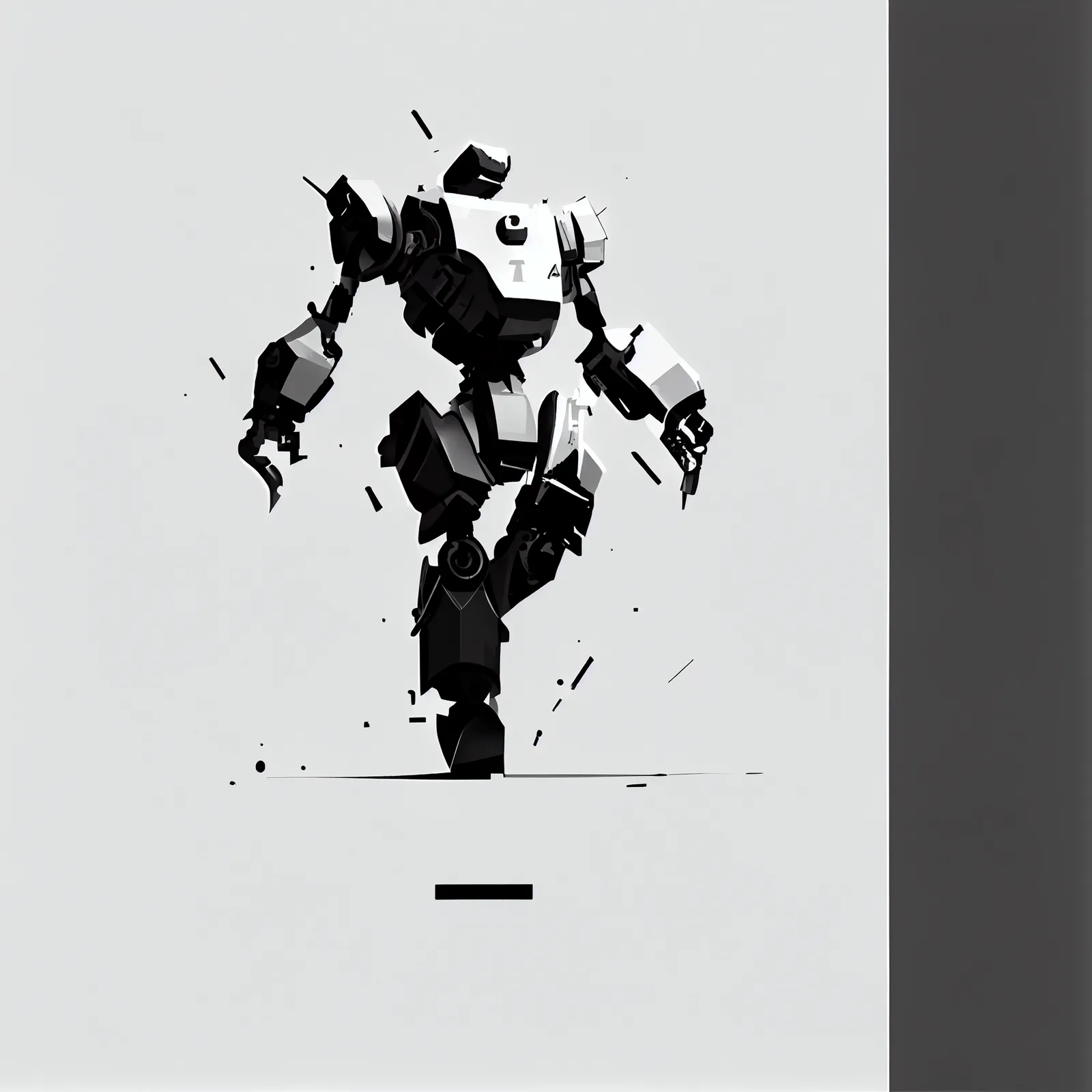 https://s.mj.run/LzxewtvfHBA black and white, simple shapes, robot, white background --upbeta