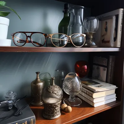 a few Interesting object on an office shelf --upbeta --v 5