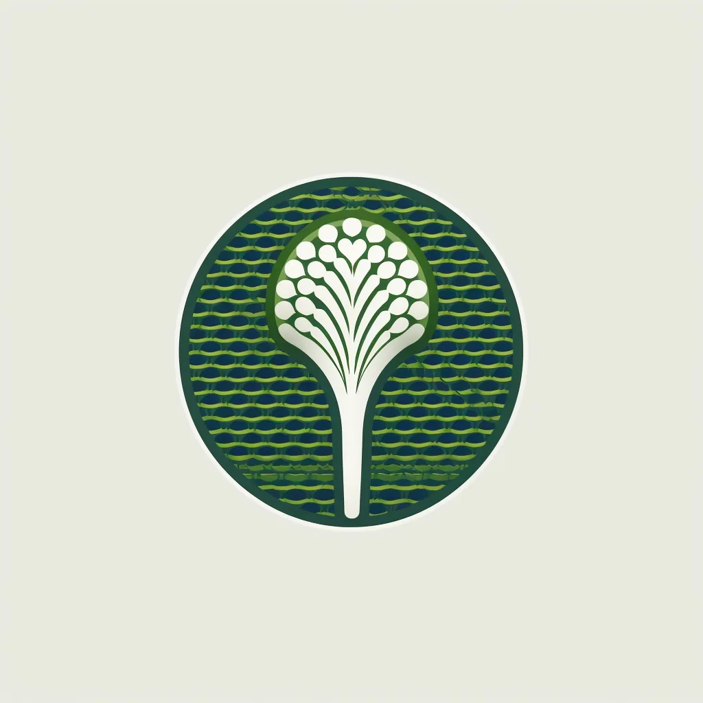 logo, simple shapes, green golf tee, guilloche pattern --upbeta