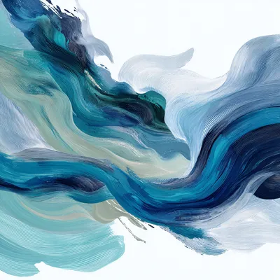Ethereal airy abstract flowing currents of Pacific navy (#142139), Mint (#F5FCF9), Oatmilk (#F9F2E9), bright Atlantic bl