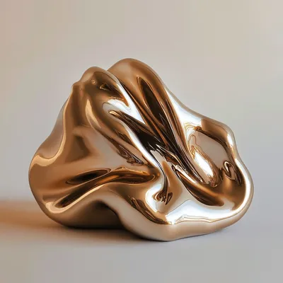 blob of liquid bronze in isolation