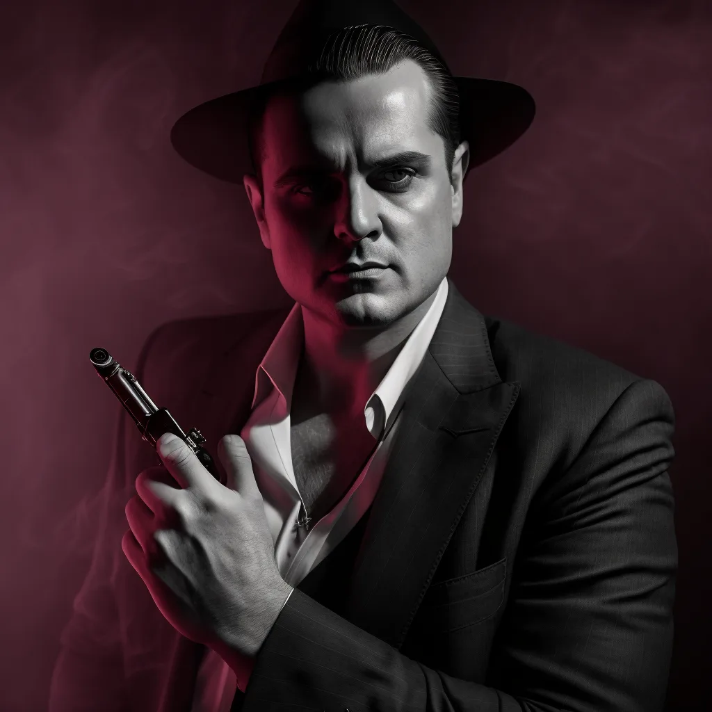 https://s.mj.run/4vK5mkcB_tw mafia boss, tommy gun, shooting, black and white photo, evil, --v 4