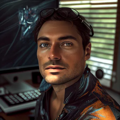 https://s.mj.run/hrCaZyQtBjE techno designer, artist, photo realistic, ultra realistic, portrait, hyper detail --upbeta