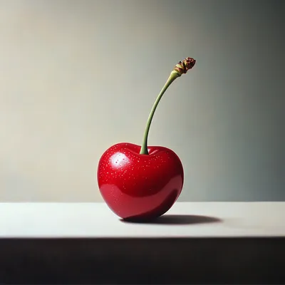 a photo realistic cherry in isolation