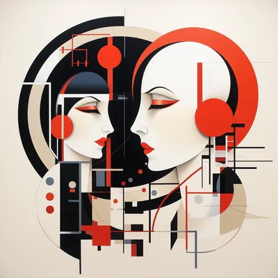 conversation is the next interface, russian constructivist, simple shapes --upbeta
