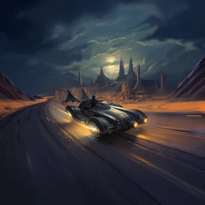 Midjourney: A Batmobile Adventure --upbeta --v 5.1