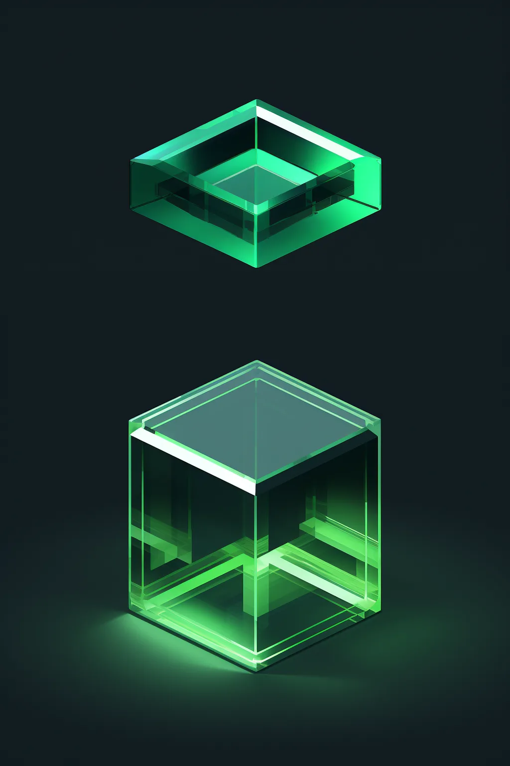 https://s.mj.run/DeS5snhQV0E, isometric, glass, clear, box --upbeta