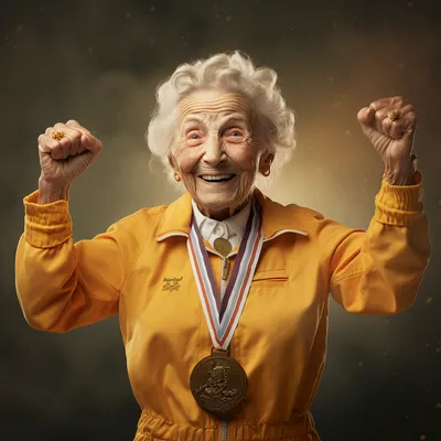 granny winning gold medal --upbeta