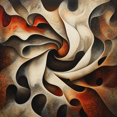 dense, object in the center, organic, abstract, MC Esher style