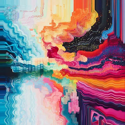 abstract art, dense data patterns, colorful