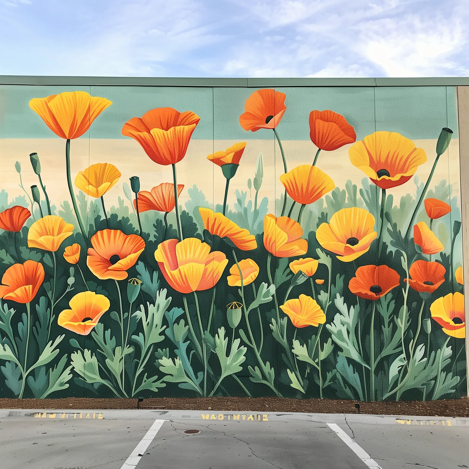 california poppy mural