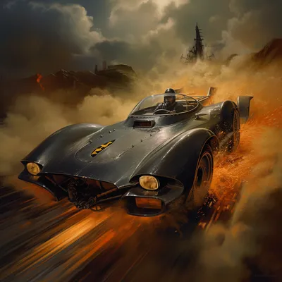 Midjourney: A Batmobile Adventure, Adam West --upbeta