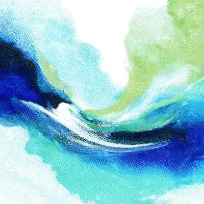 Airy abstract halftone streams of light, flowing currents of Pacific navy (#142139), Mint (#F5FCF9), Oatmilk (#F9F2E9),