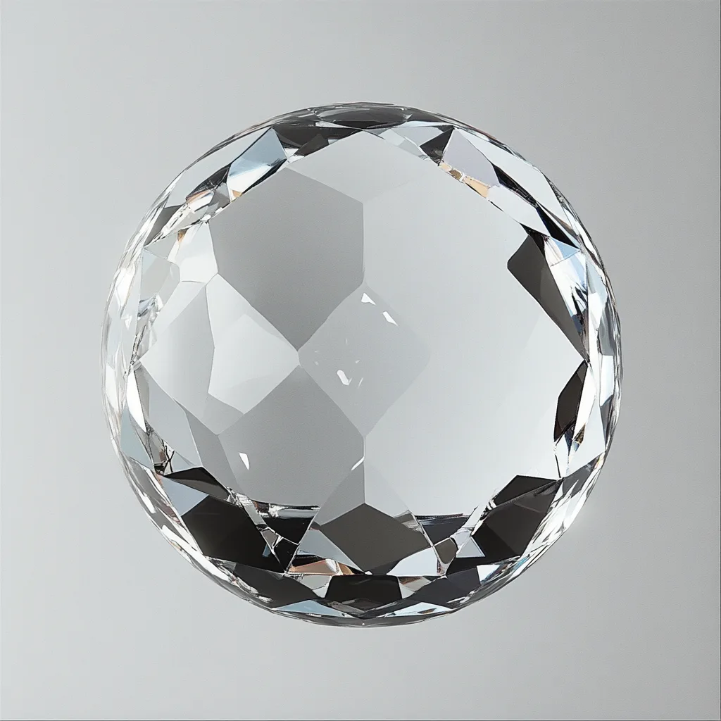 sphere of diamond floating in isolation