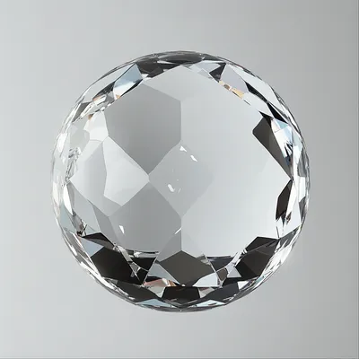sphere of diamond floating in isolation