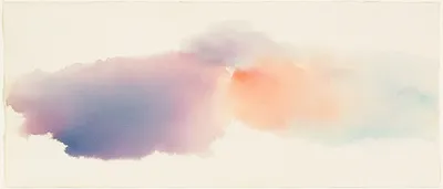 vintage 1970s watercolor study on #FEFEFE colo field, flat scanned archival-print texture. One complete, self-contained