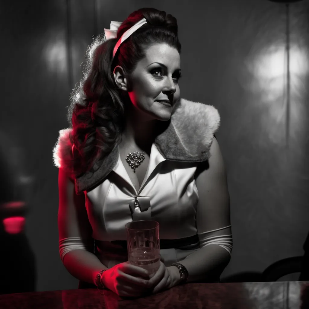 https://s.mj.run/zl2pfsEyqT4 mafia boss wife, drinking martini, black and white photo, evil, --v 4
