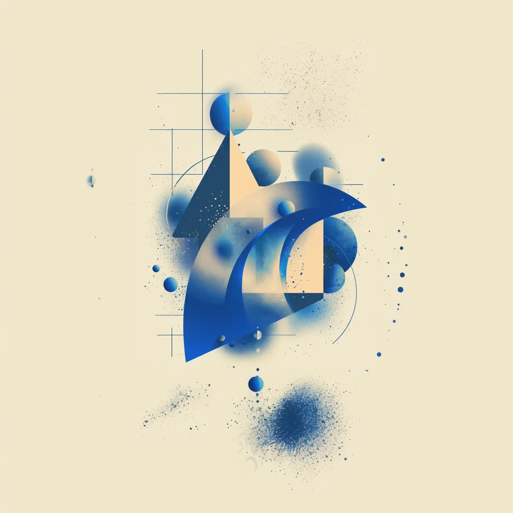 abstract constructivist poster, 2-color palette (#0079F3 and #F1F1F1), background #F1F1F1, soft tints and shades of #007
