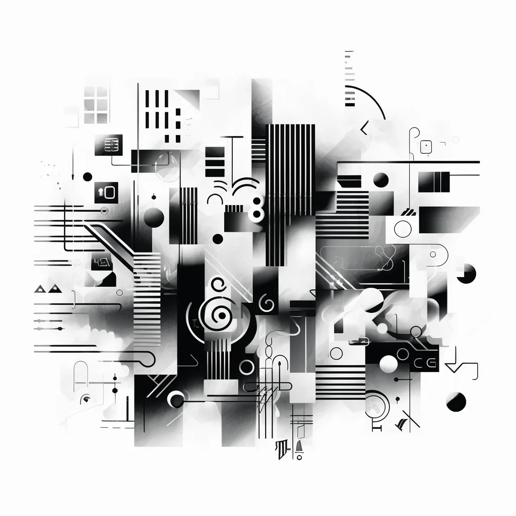 https://s.mj.run/h077j9CWQXU, celebrating WASM, illustration, technology, simple shapes, black and white --upbeta