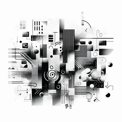 https://s.mj.run/h077j9CWQXU, celebrating WASM, illustration, technology, simple shapes, black and white --upbeta