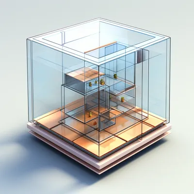 isometric, glass, box --upbeta