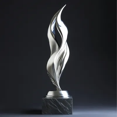 silver metal award trophy