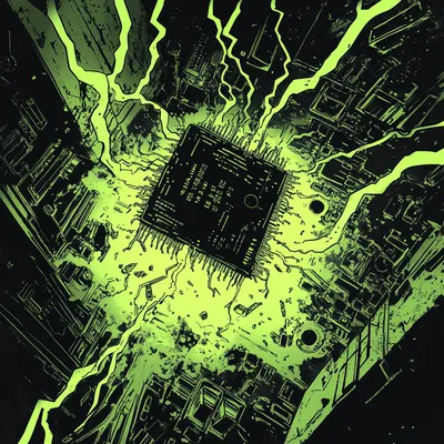 A gritty, high-contrast comic book illustration in the bold, noir-inspired style of Frank Miller. At the center, a massi
