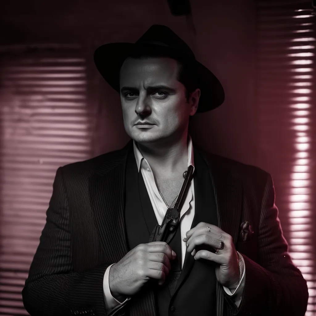 https://s.mj.run/4vK5mkcB_tw mafia boss, tommy gun, shooting, black and white photo, evil, --v 4