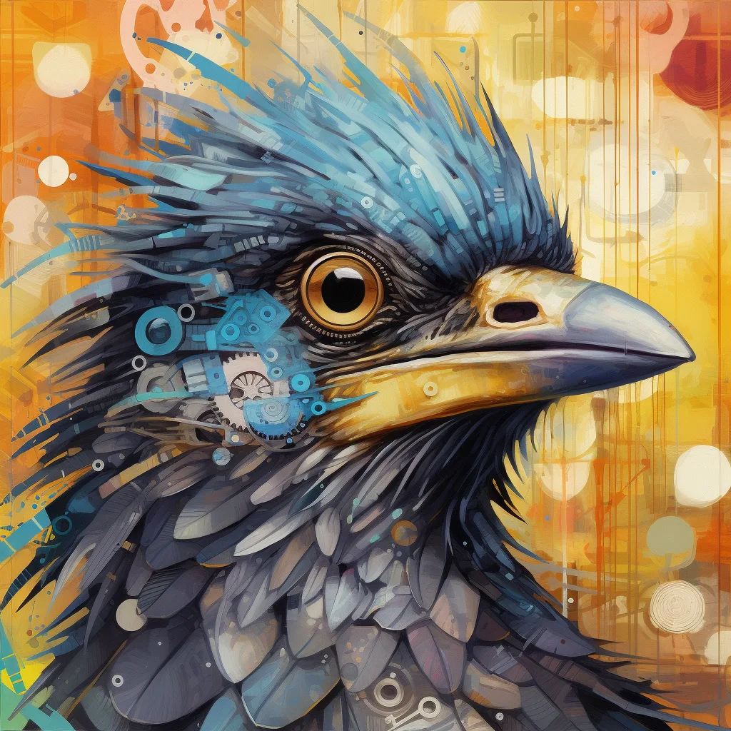 https://s.mj.run/xgWqENYSYRo, portrait of a bird that is detail-oriented, Hyper-Meticulous, Ultra-Collaborative, Super-P