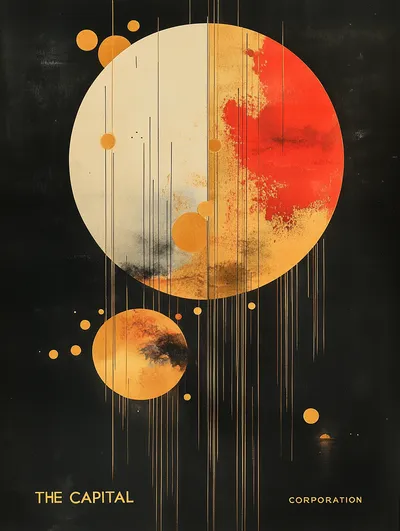 Annual report cover, The Capital Corporation, 1960. Erik Nitsche mid-century modernist style. Purely abstract geometric
