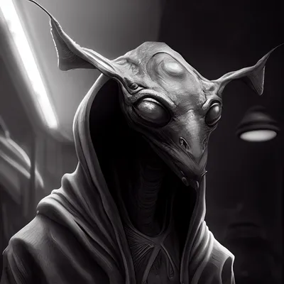 hyper realistic alien, no eyes, marauding, spaceship, noir --upbeta