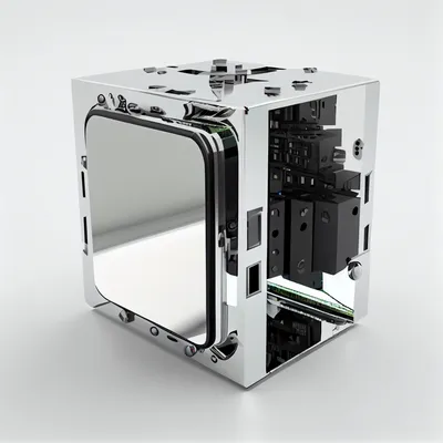 digital futurism, mirror, cube, 3d render, white background, cyber punk --upbeta