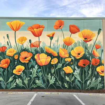 california poppy mural