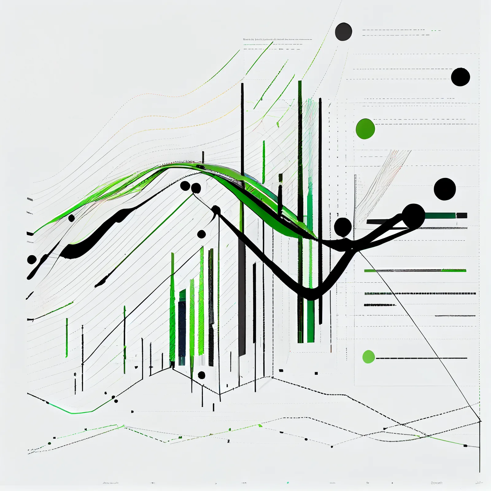 A curiously fast, interactive analytics & data visualization product for large datasets, visualization, black lines, whi