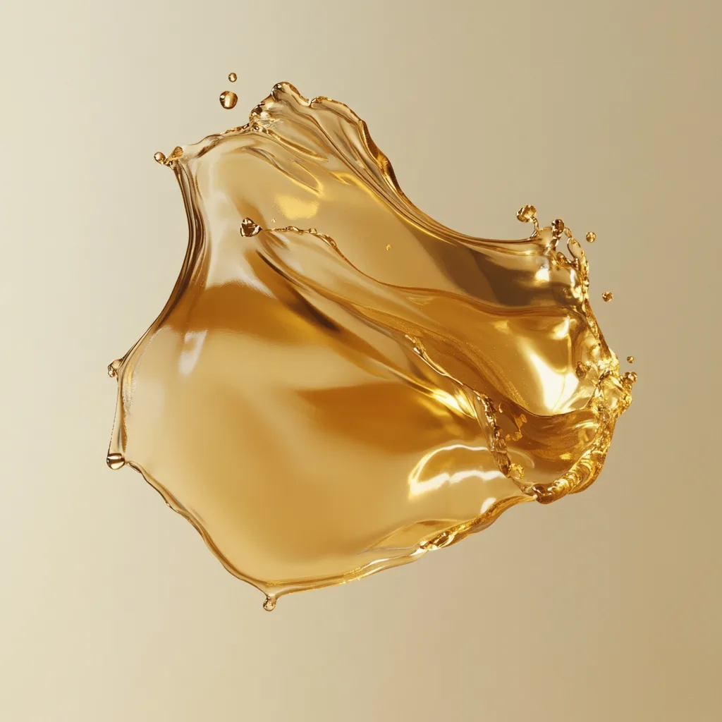 blob of liquid gold floating in isolation