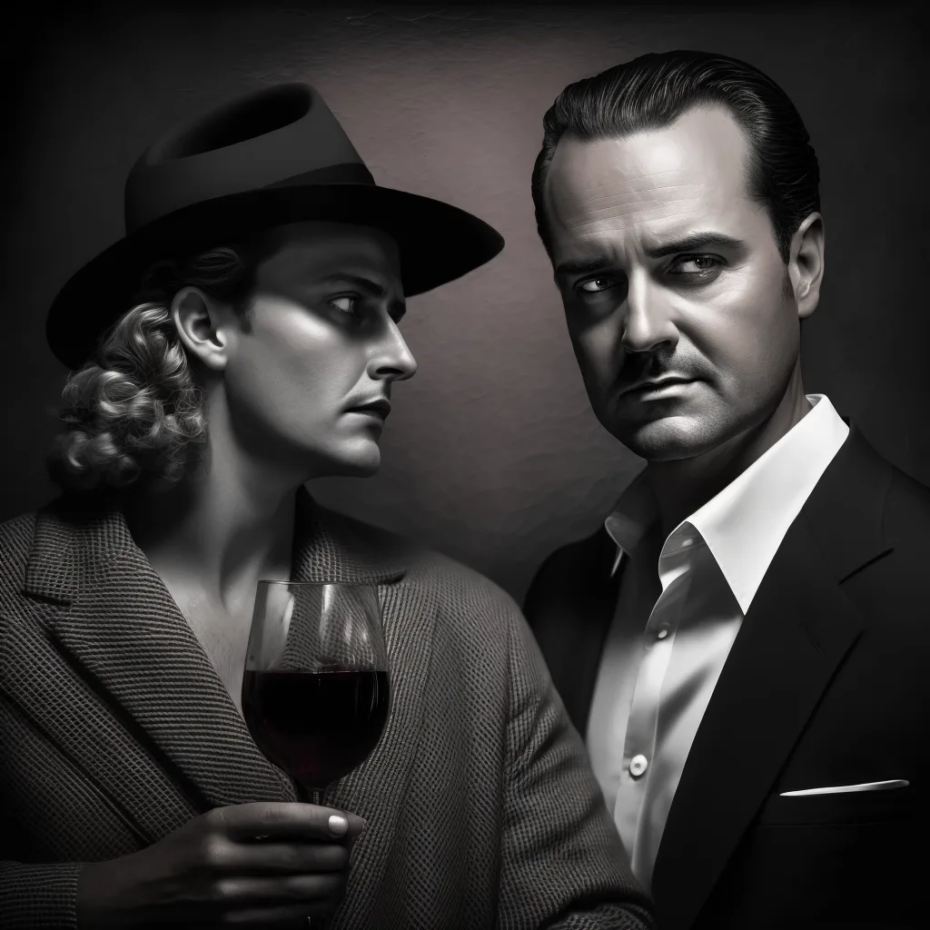 https://s.mj.run/RFqR0OtcFF8 mafia boss, lovers, film noir, hyper realistic photograph, portrait, --v 4