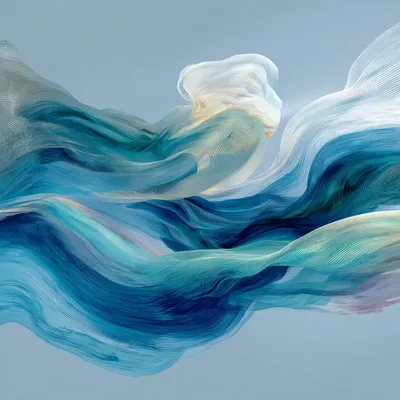Ethereal airy abstract flowing currents of Pacific navy (#142139), Mint (#F5FCF9), Oatmilk (#F9F2E9), bright Atlantic bl