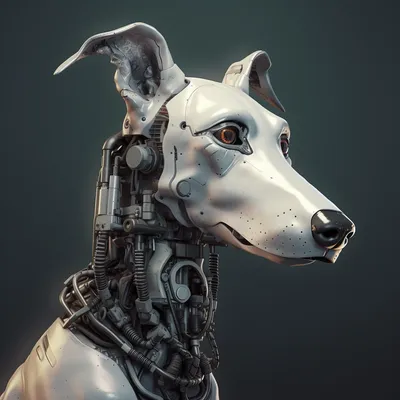 portrait of a robot dog Diligent, Detail-oriented, Persistent, Problem-solver, Collaborative, Methodical, Adaptive, Focu