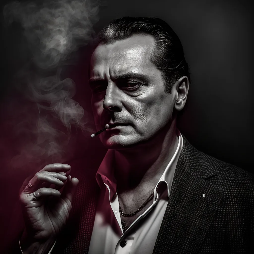 https://s.mj.run/4vK5mkcB_tw very old mafia boss, smoking, black and white photo, evil, --v 4