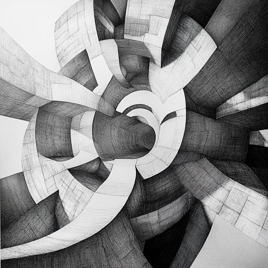 isolated with object in the center, organic, abstract opportunity, Architecture drawing, black and white only