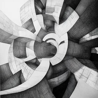 isolated with object in the center, organic, abstract opportunity, Architecture drawing, black and white only