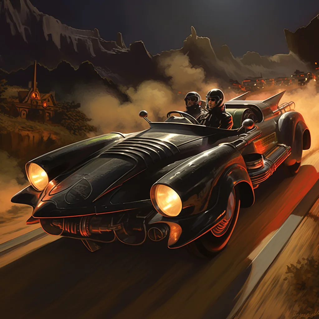 Midjourney: A Batmobile Adventure, Adam West --upbeta