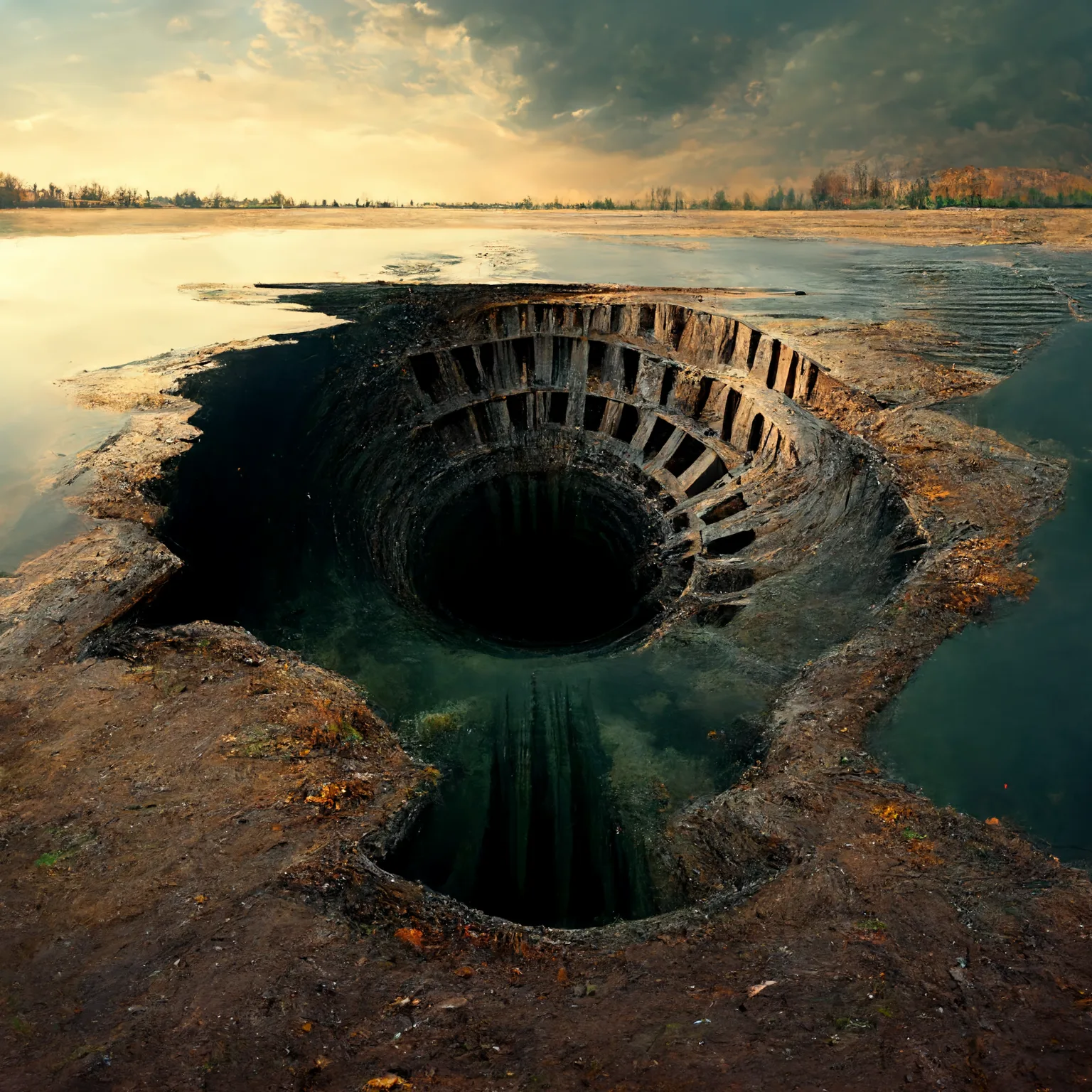 giant drain in a lake --upbeta