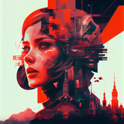 digital futurism, cyber punk, russian constructivism --upbeta